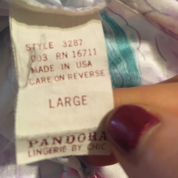 Pandora Lingerie By Chic Floral Polyester Teddy Size 2XL Circa 1980s - Picture 2 of 6